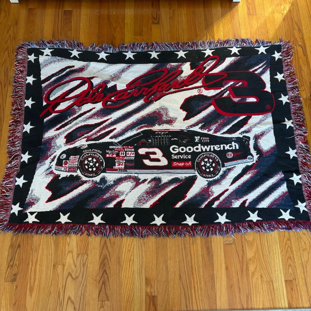 Vintage Dale Earnhardt #3 GM Goodwrench Horizontal Throw Blanket NASCAR 44x67